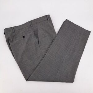 Ballin Classic Men's Grey Wool Blend Dress Pants Flat Front Comfort Eze Size 38